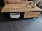 Salontafel mangohout met zwart metaal, Huis en Inrichting, Tafels | Salontafels, Ophalen, 100 tot 150 cm, 50 tot 100 cm, Zo goed als nieuw