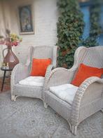 Rieten stoelen voor tuin, serre of in de huiskamer, Huis en Inrichting, Ophalen, Gebruikt, 75 tot 100 cm, 50 tot 75 cm