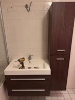 Badkamermeubel met wastafel en hoge kast, Huis en Inrichting, Badkamer | Badkamermeubels, Minder dan 50 cm, Gebruikt, Ophalen of Verzenden