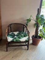Vintage Bamboe Rotan Fauteuil en webbing rugleuning, Antiek en Kunst, Ophalen of Verzenden