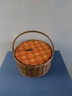 Vintage rotan naaimandje met inzet jaren 70, Ophalen of Verzenden, Huis en Inrichting