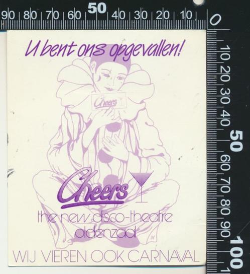 Sticker: Cheers - The new disco theatre - Oldenzaal, Verzamelen, Stickers, Zo goed als nieuw, Bedrijf of Vereniging, Ophalen of Verzenden