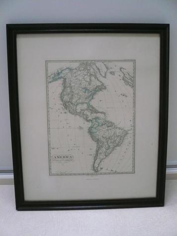 Oude tekening kaart Amerika van 1868 door F.v. Stülpnagel beschikbaar voor biedingen