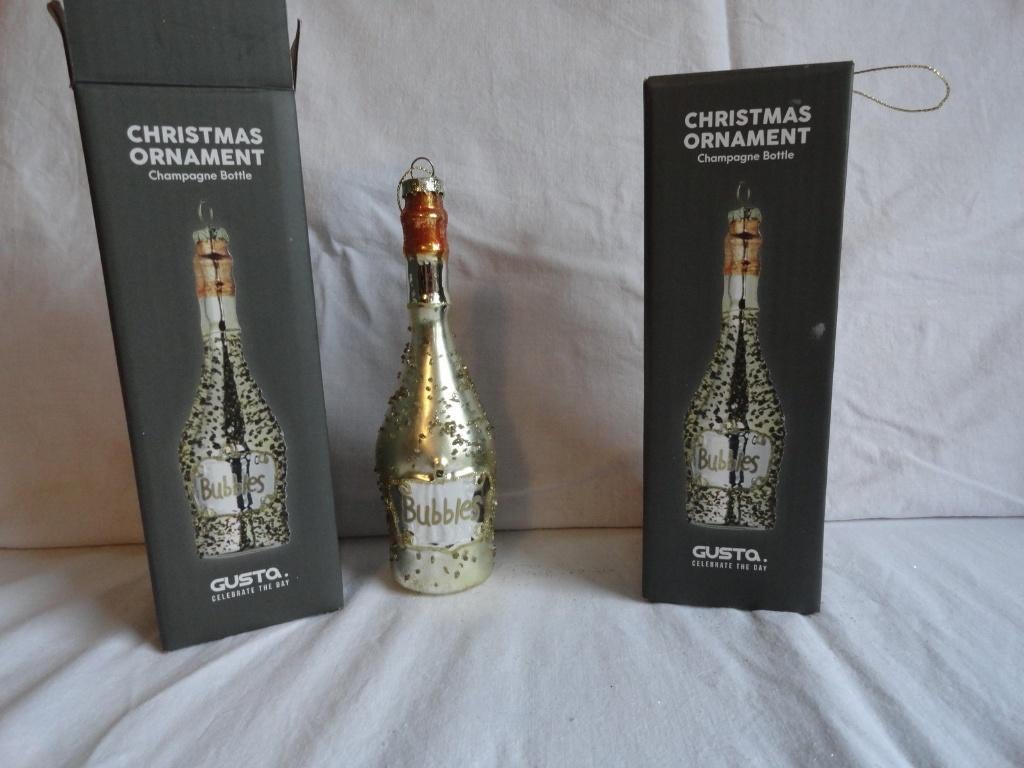 Kerstbal Champagnefles fles Champagne, Gusta, glas, Ophalen of Verzenden, Zo goed als nieuw