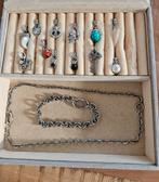 Fossil Set: Armband, Ketting & Charms - Bedels, Ophalen of Verzenden, Zo goed als nieuw, Zilver, Overige materialen