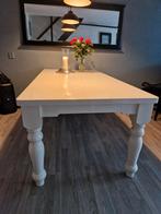 Witte landelijke massieve houten eettafel, Ophalen, Gebruikt, 200 cm of meer, 50 tot 100 cm