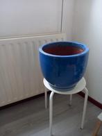 Bloempott blauw, keramiek, Ophalen, Rond, Tuin, Zo goed als nieuw