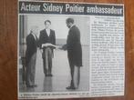 Sidney Poitier ambassadeur in Japan (krant 1997), Ophalen of Verzenden, 1980 tot heden, Knipsel(s)