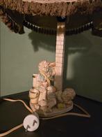 Vintage Staande Lamp met Stoffen Kap, Ophalen of Verzenden