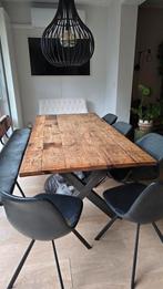 Robuuste Bielzen Eettafel - X Onderstel, Huis en Inrichting, Ophalen of Verzenden