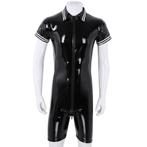 Heren catsuit met rits sexy zwarte wetlook jumpsuit lycra, Kleding | Heren, Carnavalskleding en Feestkleding, Nieuw, Kleding, Verzenden