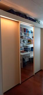 Ruime kledingkast, 3 schuifdeuren, spiegel, hang/leg, Ophalen, 200 cm of meer, Zo goed als nieuw, 200 cm of meer