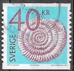 ZWEDEN 40 Kr. zegel Fossielen - Ammoniet - 2011, Postzegels en Munten, Verzenden, Zweden, Gestempeld