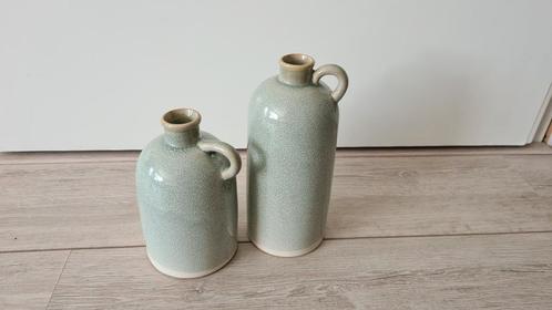 Sier vaasjes mintgroen, Huis en Inrichting, Woonaccessoires | Vazen, Zo goed als nieuw, Groen, Minder dan 50 cm, Aardewerk of Porselein