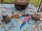 Vintage Houten Scheepsmodellen Set, Ophalen of Verzenden