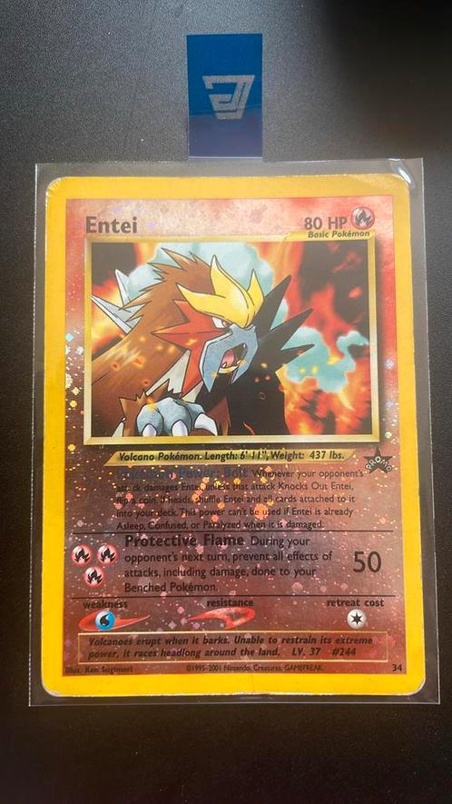 Entei 34, Hobby en Vrije tijd, Verzamelkaartspellen | Pokémon, Zo goed als nieuw, Losse kaart, Ophalen of Verzenden