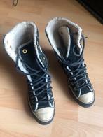 Converse All stars hoog gevoerd leer (mt38), Ophalen of Verzenden, Zo goed als nieuw, Zwart, Sneakers of Gympen