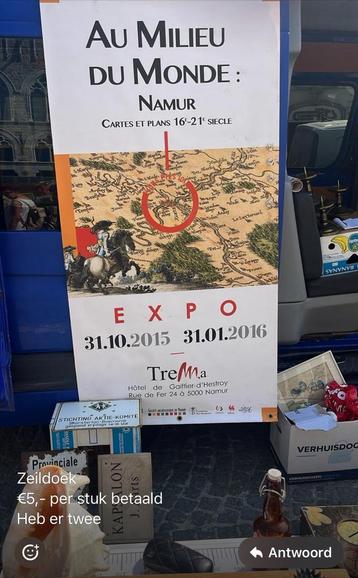 Groot zeildoek met reclame voor een expo 2015/2016 België beschikbaar voor biedingen