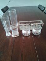Zilveren accessoires met glas en decoratietakken, Antiek en Kunst, Ophalen