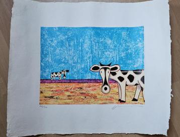 Zeefdruk, Two cows beschikbaar voor biedingen