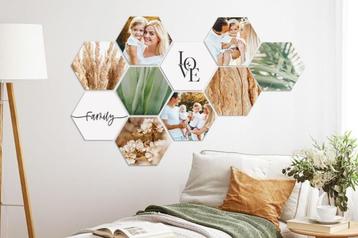 Hexagon-fotocollage / wanddecoratie  beschikbaar voor biedingen