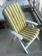 2 Jardin witte klapstoelen met kussen, Tuin en Terras, Ophalen, Gebruikt, Kunststof