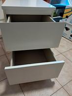 2 witte nachtkastjes, Ophalen, Gebruikt, Minder dan 45 cm, Minder dan 55 cm