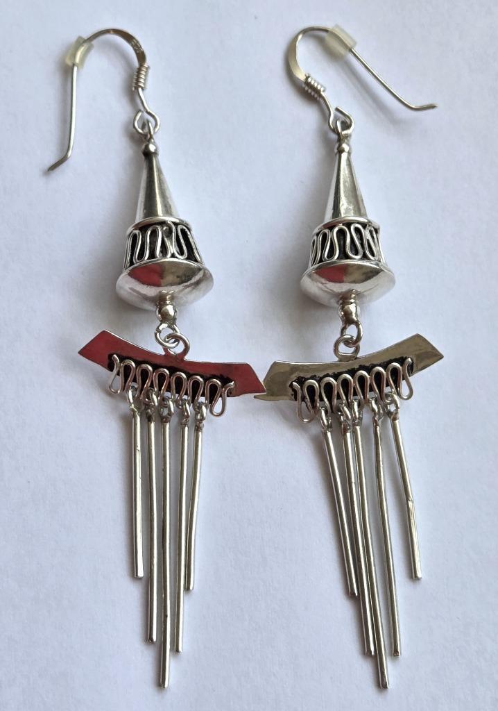 Mooie zilveren (925) BALI oorbellen / oorhangers, Sieraden, Tassen en Uiterlijk, Oorbellen, Zo goed als nieuw, Hangers, Zilver