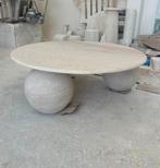 Travertin salontafel rond, Ophalen of Verzenden, Zo goed als nieuw