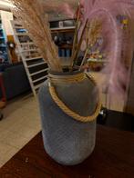 Grijze vaas met touw detail, Ophalen, Overige materialen, Overige kleuren, 50 tot 75 cm