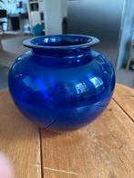 Blauwe glazen vaas, Gebruikt, 50 tot 75 cm, Blauw, Ophalen of Verzenden