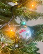 Vintage kerstballen zilver gesuikerd deukbal paddenstoel, Diversen, Kerst, Ophalen of Verzenden, Zo goed als nieuw, X, X