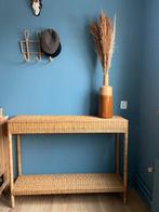 Mooie retro vintage rotan sidetable kastje, Huis en Inrichting, Tafels | Sidetables, Ophalen, 100 tot 150 cm, Zo goed als nieuw