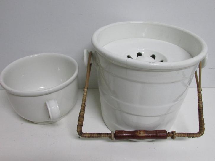 Antieke keramische luier/verband emmer met pispot, Antiek en Kunst, Antiek | Keramiek en Aardewerk, Ophalen
