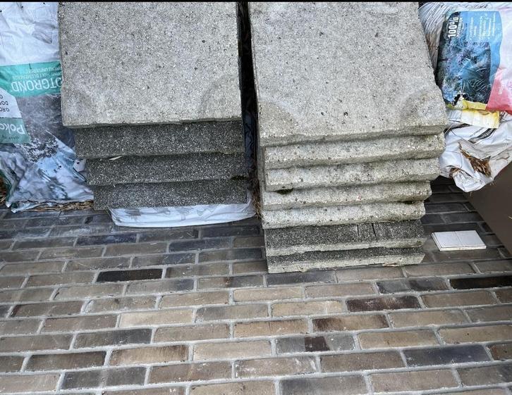 4m2 balkontegels grijsgrind -60x60 amsterdam zeeburg, Tuin en Terras, Tegels en Klinkers, Zo goed als nieuw, Terrastegels, Beton