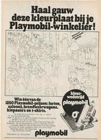 retro reclame 1977 Playmobil haal gauw de kleurplaat, Verzenden, Overige typen