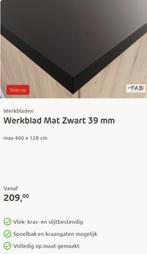 Werkblad mat zwart, Ophalen, 100 tot 150 cm, Zwart, Nieuw