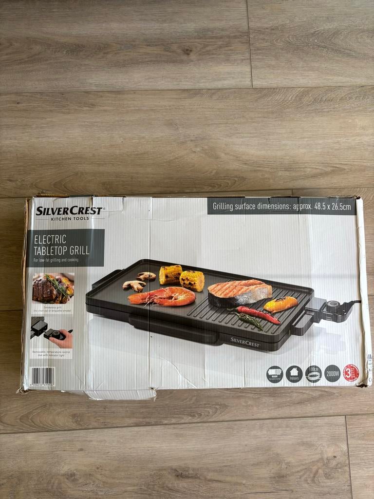 Silvercrest Elektrische Tafelgrill 2000W - Nieuw in Doos, Ophalen of Verzenden, Vaatwasmachinebestendig, Nieuw, Tafelgrill