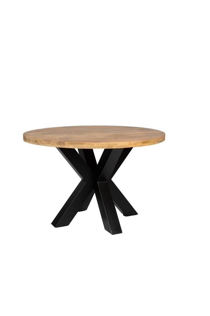 Ronde eettafel - 120 cm - Naturel - Mangohout - Dik frame, Rond, Nieuw, Ophalen of Verzenden, Overige materialen