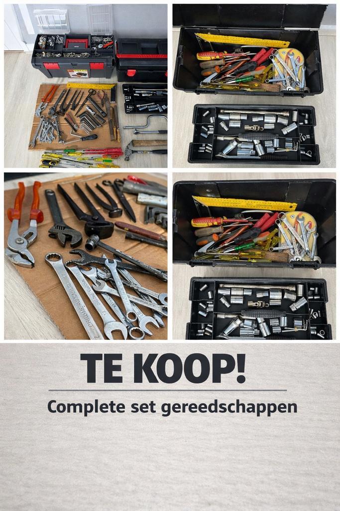 Gereedschap partij Kist- ringsleutels bahco ratel doppenset, Doe-het-zelf en Verbouw, Gereedschapskisten, Gebruikt, Gevuld, Ophalen