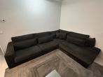 Ruime donkergrijze hoekbank met kussens, Ophalen, 250 tot 300 cm, Gebruikt, 100 tot 125 cm