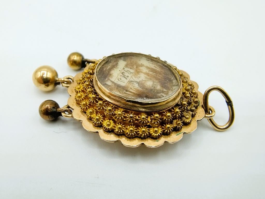 Gouden rouwsieraad, 19e eeuws, hanger, Verzenden, Goud