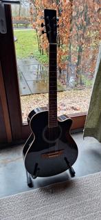 Hudson HF1-DXBK Westerngitaar - Zwart, inclusief versterker, Muziek en Instrumenten, Snaarinstrumenten | Gitaren | Akoestisch