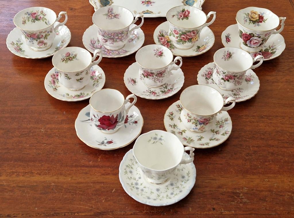 10 verschillende porseleinen kop & schotels, Royal Albert., Ophalen of Verzenden