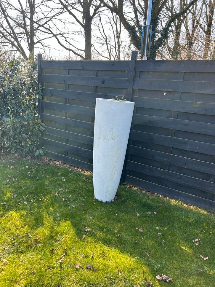 Elho Pure Soft High Hoge witte plantenbakken, Tuin en Terras, Bloembakken en Plantenbakken, Gebruikt, Overige materialen, Tuin
