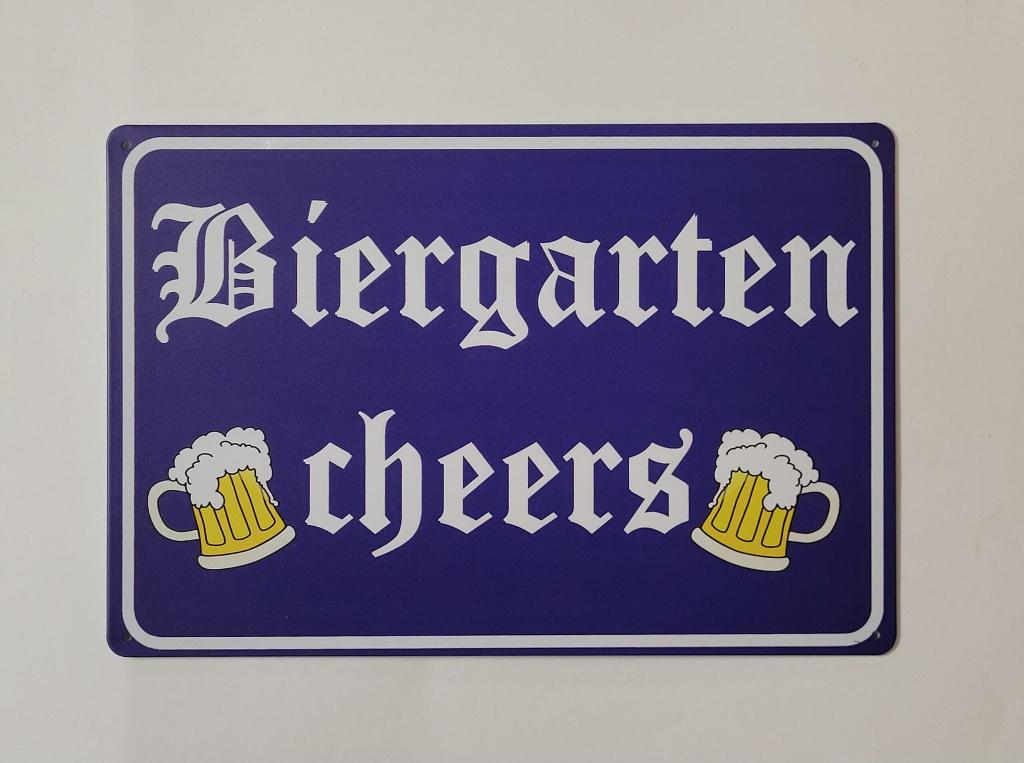 Biergarten Cheers bier reclamebord van metaal wandbord deco, Info@deconoord.nl, Deco Noord, Nieuw, Ophalen of Verzenden