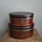 Set 2x ovale houten doos box koffer Chateau Laurent *Etage3*, ., Ophalen of Verzenden, Zo goed als nieuw, .
