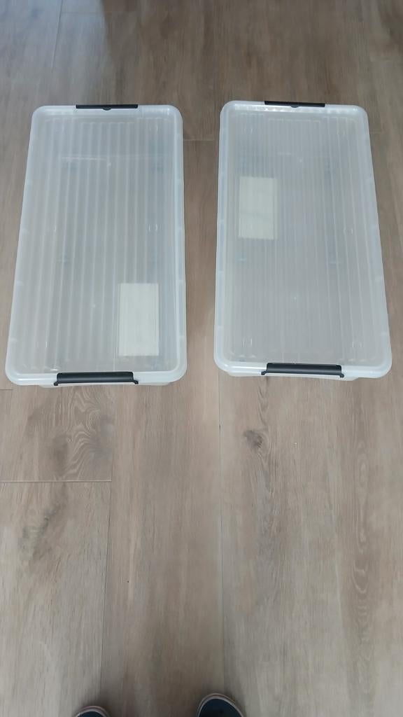2 opbergboxen op wieltjes voor onder het bed, Ophalen of Verzenden