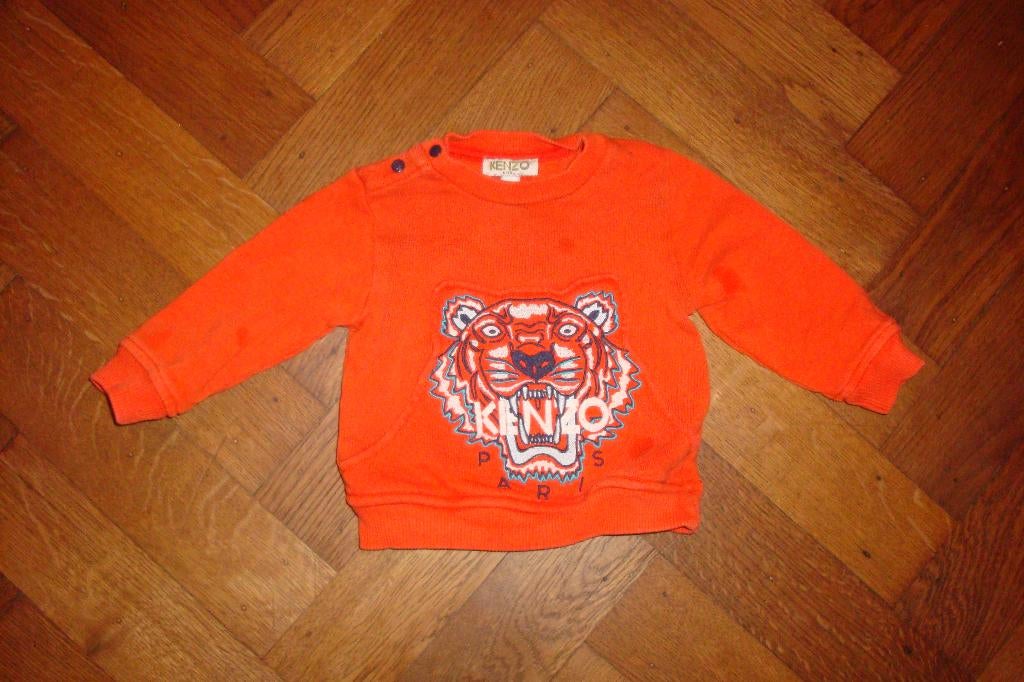 Koningsdag Kenzo sweater, oranje wit zwart blauw leeuw mt 74, Kinderen en Baby's, Babykleding | Maat 74, Kenzo, Truitje of Vestje