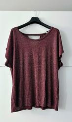 MS Mode bordeaux T-shirt met glitterdraad, Maat 46/48 (XL) of groter, Ophalen of Verzenden, Zo goed als nieuw, Korte mouw